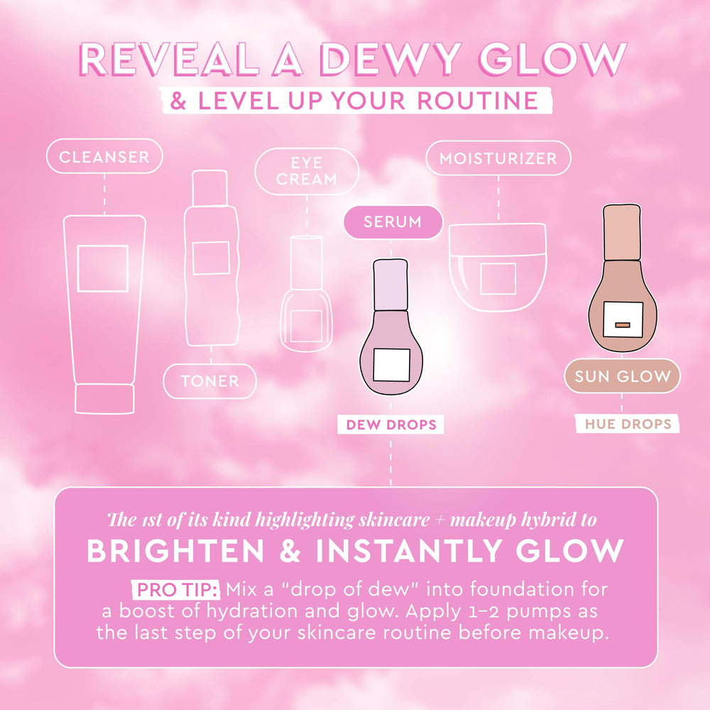 Glow Recipe Dew Drops used as a liquid highlighter on cheekbones.