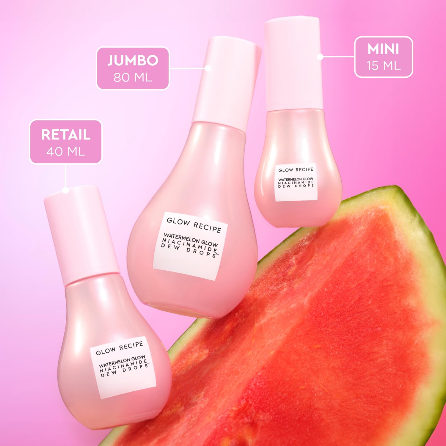 Glow Recipe Watermelon Niacinamide Dew Drops ready for primer and liquid highlighter.