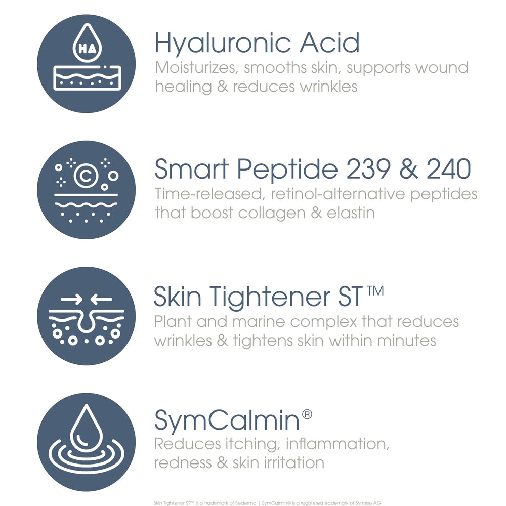 Glowbiotics Calming Restorative Treatment ingredients and peptides supporting skin resilience and firmness