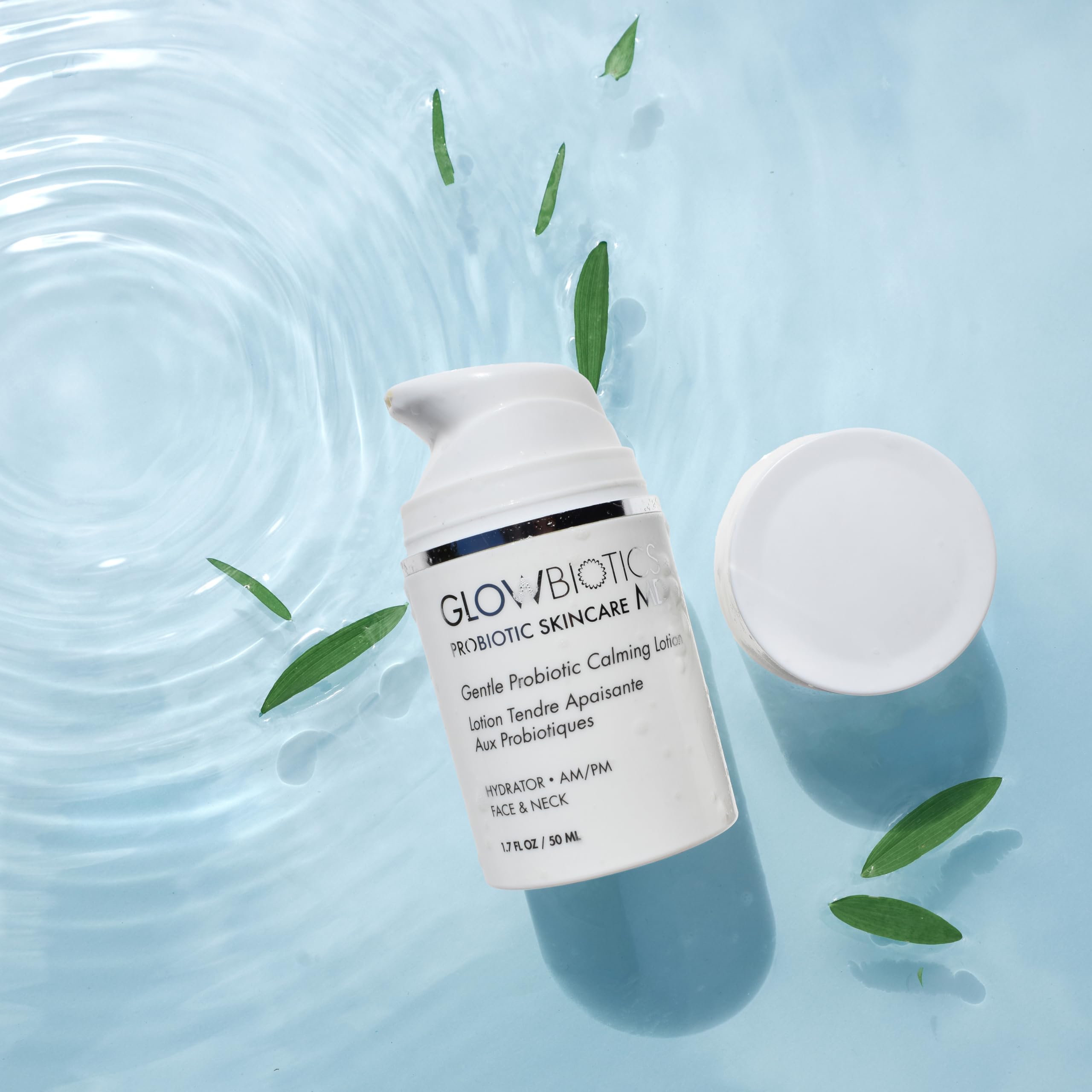 Daily skincare routine with Glowbiotics Probiotic Calming Lotion
