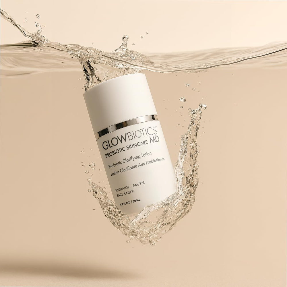 Glowbiotics smart-peptide formula focus image suggesting a healthier-looking complexion.