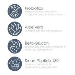 Glowbiotics probiotic cleanser foamy lather removing makeup while protecting barrier.