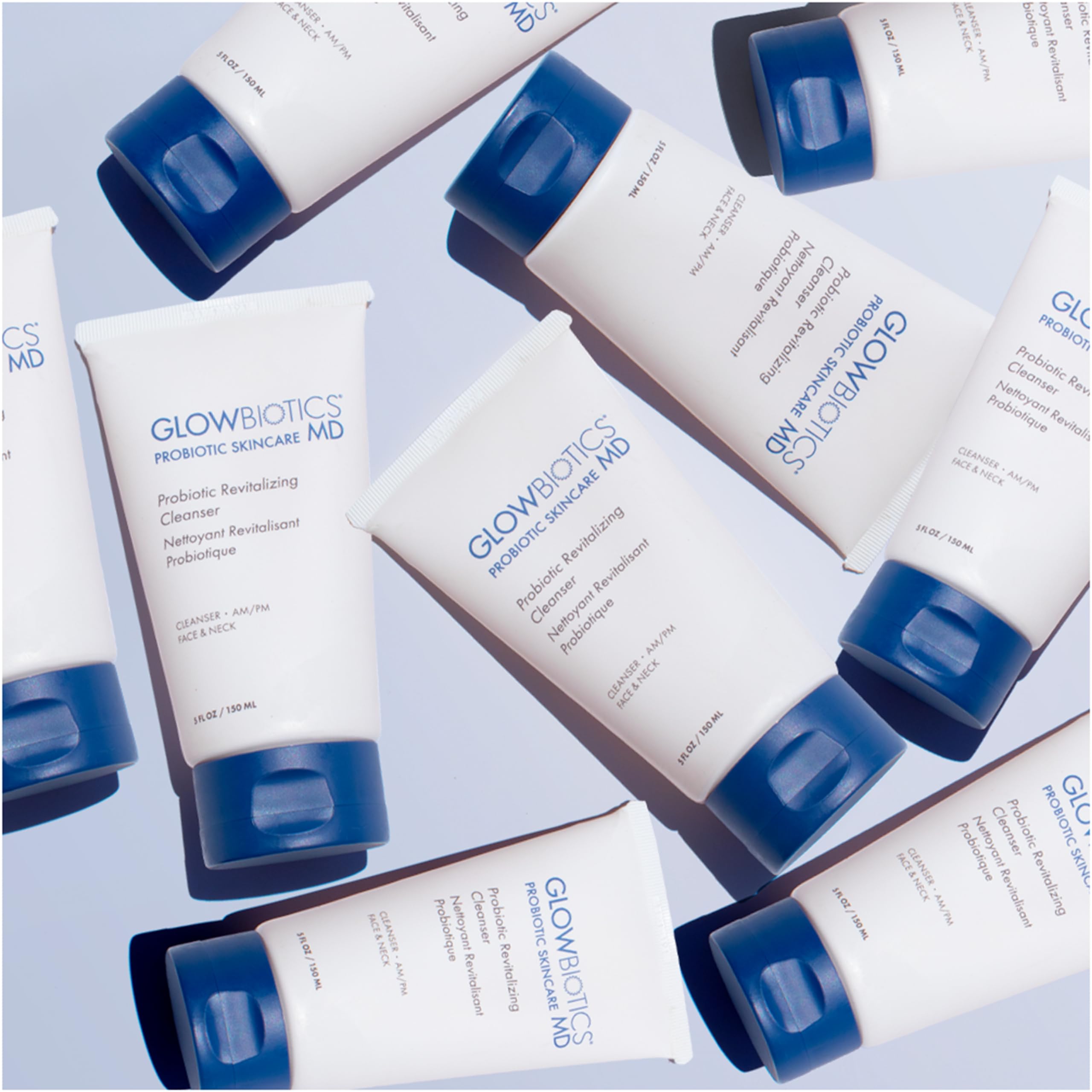 Glowbiotics peptide-powered cleanser helps maintain firmness and smooth lines.