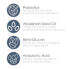 Glowbiotics probiotic firming cream swirl showing rich hydration and smoothing.