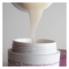 Glowbiotics probiotic gel packaging closeup highlighting barrier-support features in a lightweight formula
