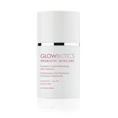 Glowbiotics probiotic instant refreshing gel hydrator in a jar showing lightweight hydration for oily skin