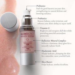 Glowbiotics Hydraglow – goutte sur peau, apaise et éclaircit le teint.
