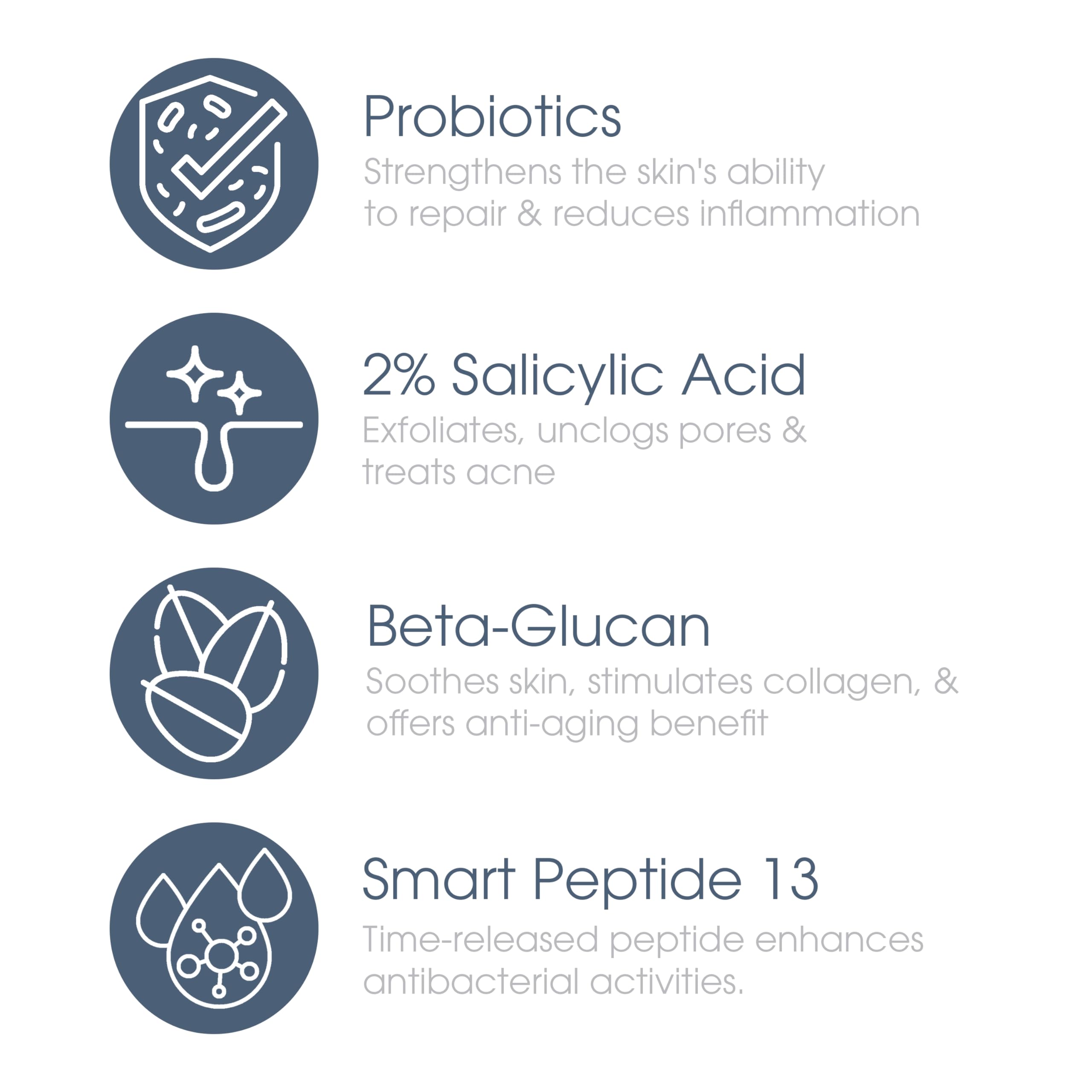 Utilisation quotidienne Glowbiotics laisse une peau nette et confortable.