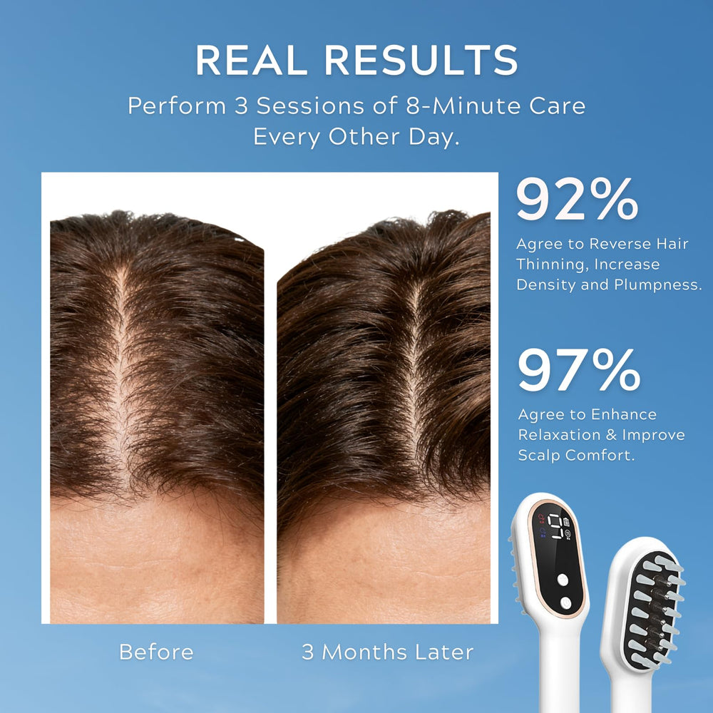 GlowFars built-in roller ball enables serums or oils for enhanced scalp care