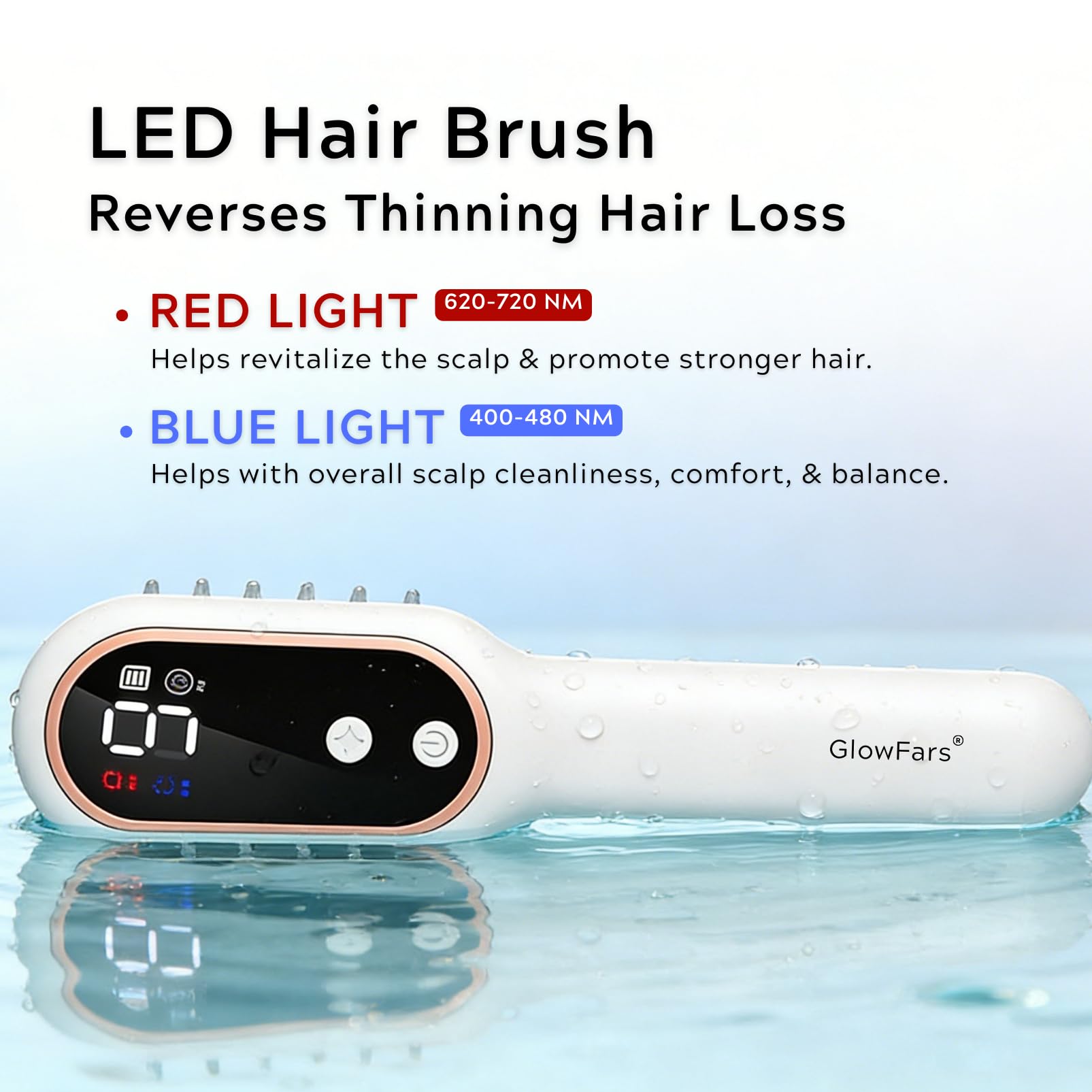 GlowFars USB charging cable included for quick, convenient recharging