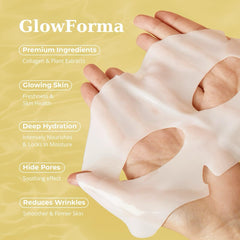 GlowForma deep hydration sheet mask application delivers silky softness.