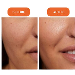Glowiction Radiance Serum dropper delivering quick-absorbing formula under makeup.