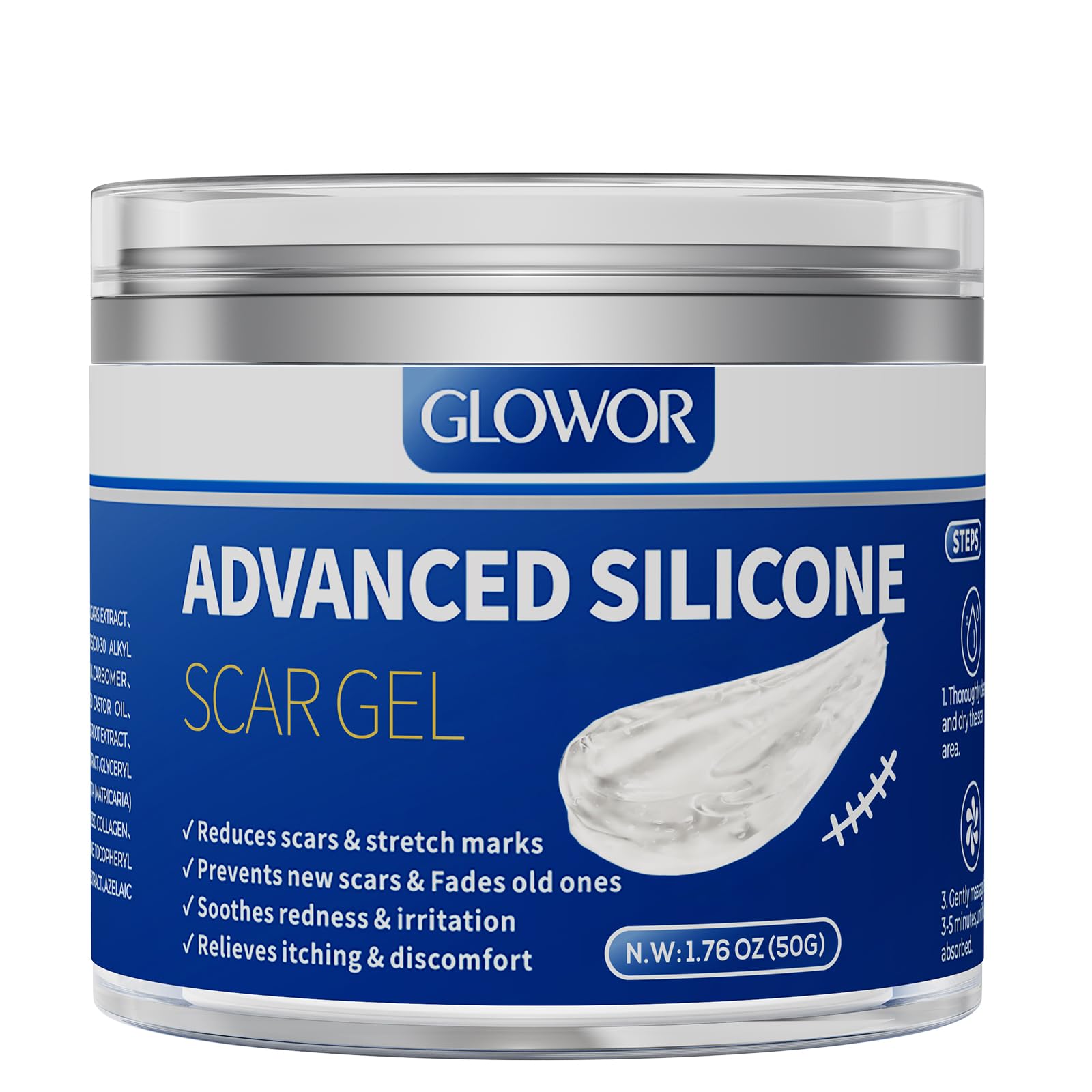 Glowor silicone scar gel bottle for easy facial and body use