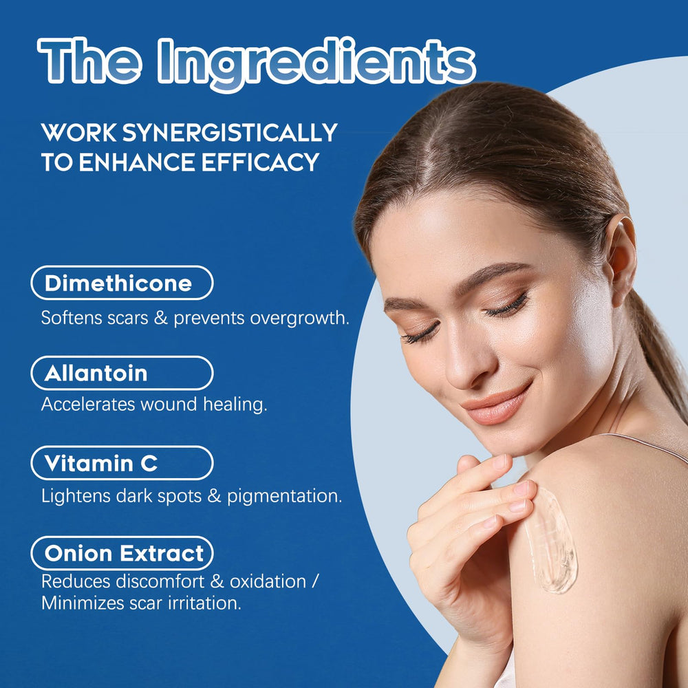 Glowor silicone scar gel label emphasizes safe use for sensitive skin