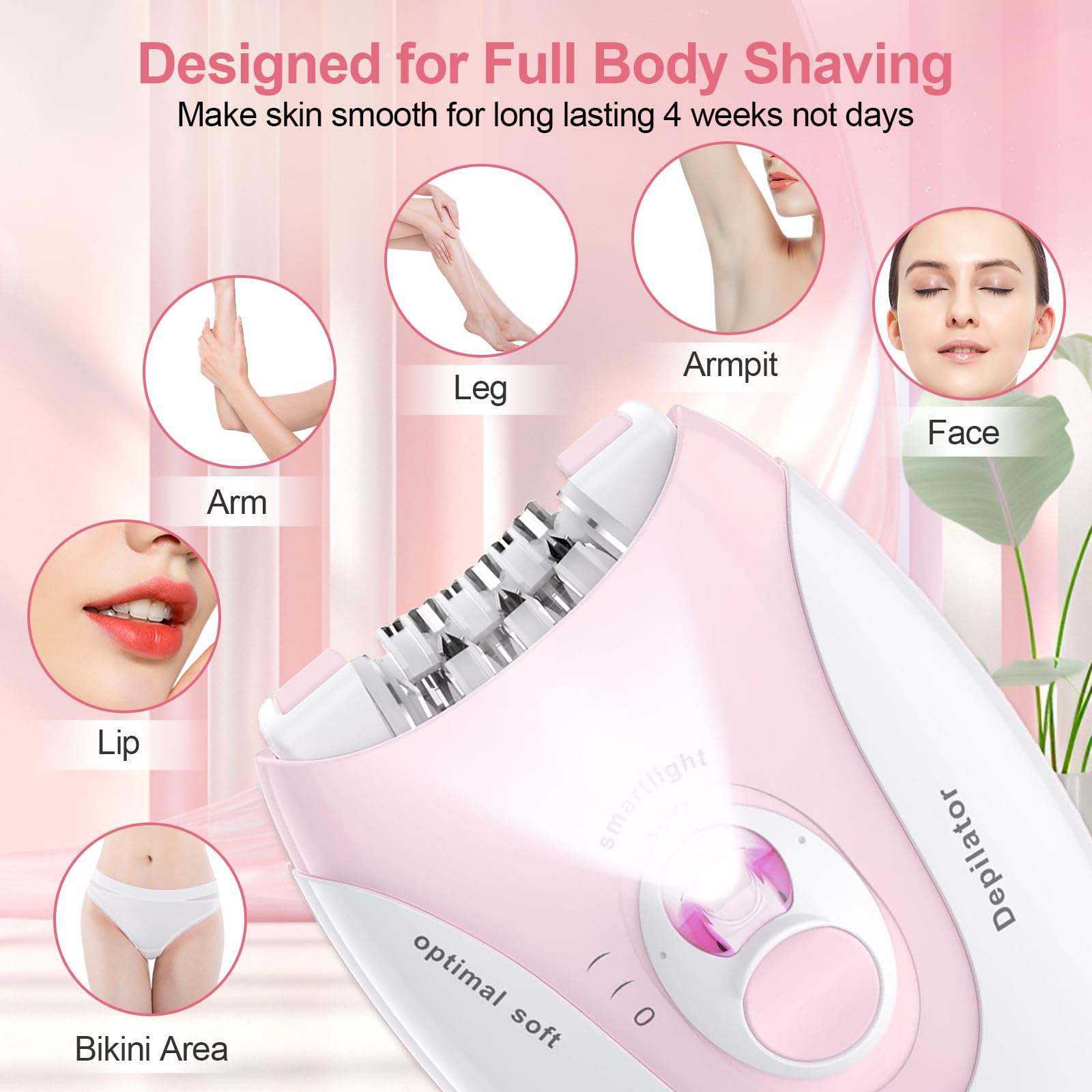 Glowshave Smooth Glide with 36 hypoallergenic tweezers for effective hair grasp