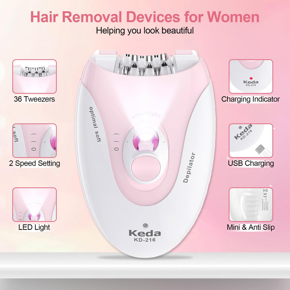 Glowshave Smooth Glide epilator with LED light illuminating fine hairs for precise removal