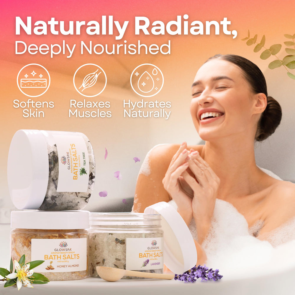 GlowSPA eucalyptus soothing bath salts to ease tension and refresh the senses