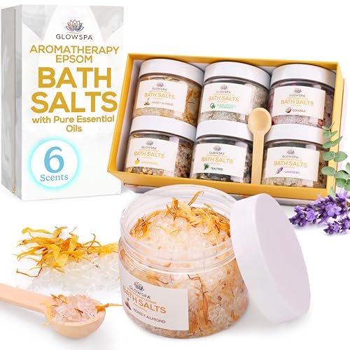 GlowSPA lavender scented bath crystals for a calming soak and soft skin
