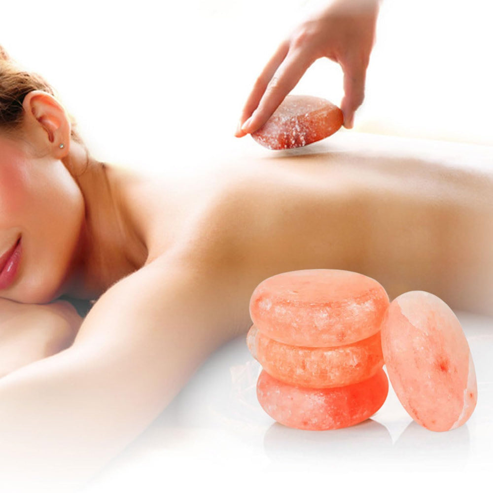 Glowyn Pink massage stone disc designed for therapy sessions and home relaxation