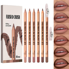 GLSFACE Classic Matte Lip Liner Set packaging displays six colors for versatile looks.
