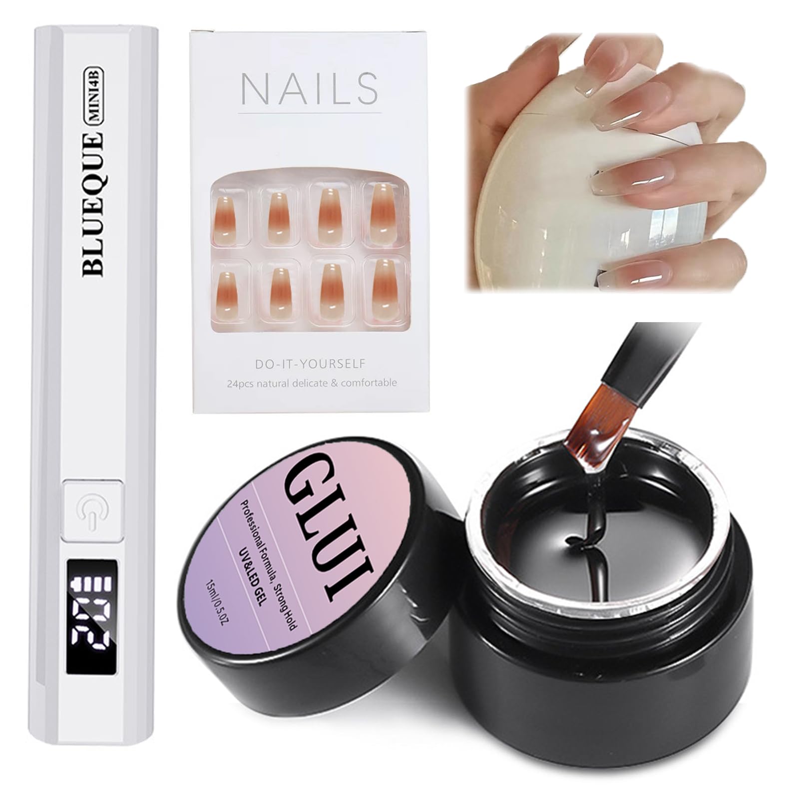 Glui Beauty nail glue bottle 15g for durable at-home manicures