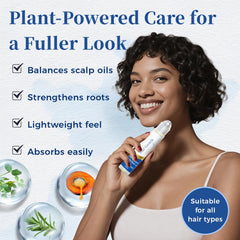 Gluvelessia blend with saw palmetto, rosemary, and pea extract nourishes follicles