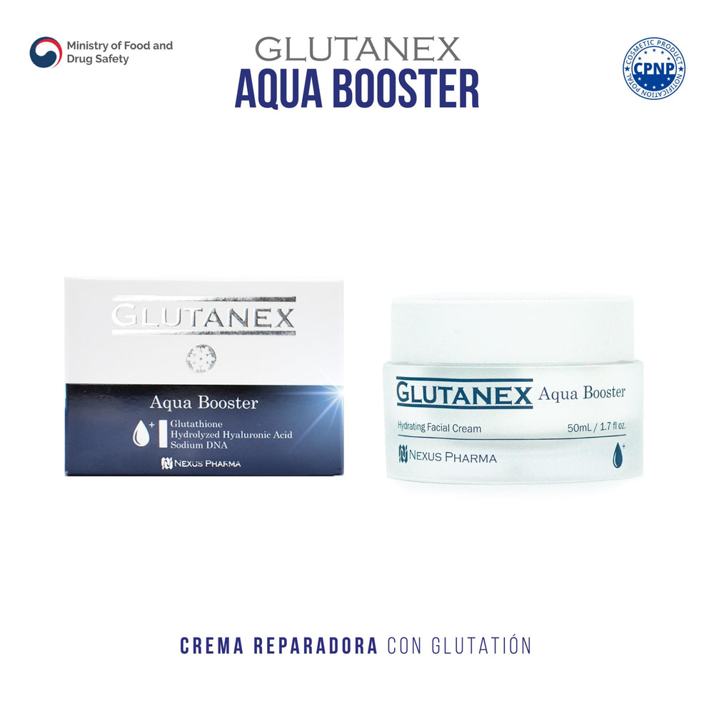 Glutanex Aqua Booster cream texture offers smooth, lightweight hydration.