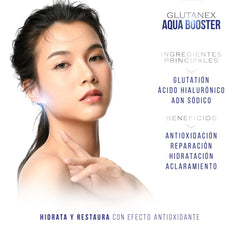 Glutanex Aqua Booster ingredients include hyaluronic compounds for lasting moisture.