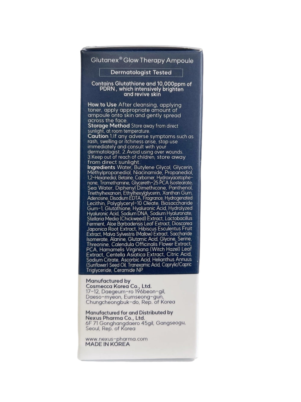 Glutanex Glow Therapy Serum packaging, premium skincare hero shot