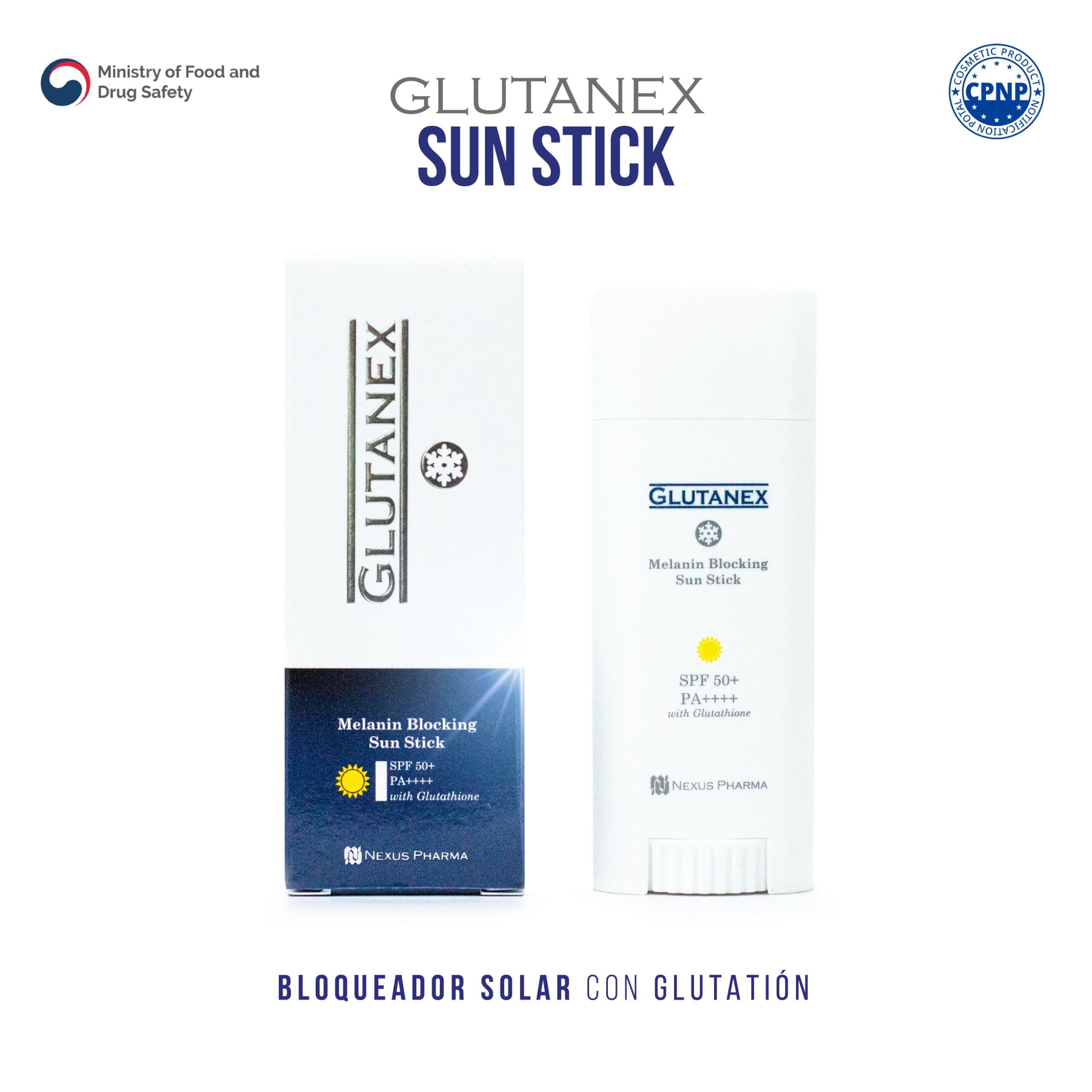 Applying Glutanex Melanin Blocking Sun Stick on face for targeted UV coverage