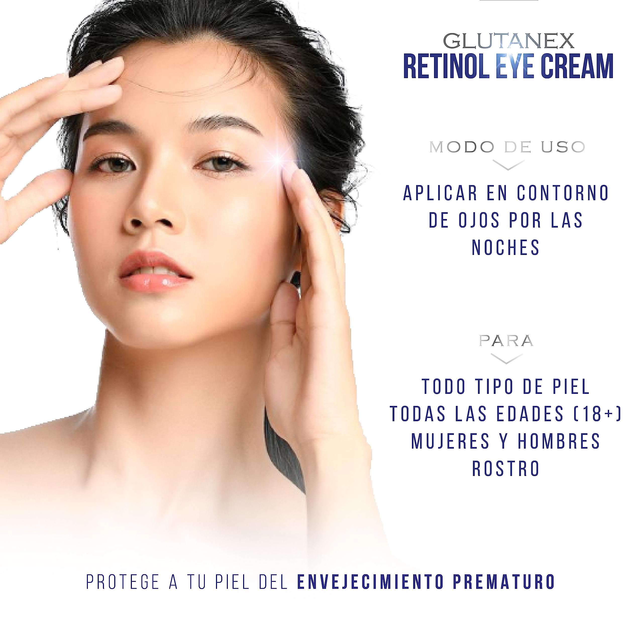 Hydration boost as Glutanex Retinol Eye Cream is used on the eye area