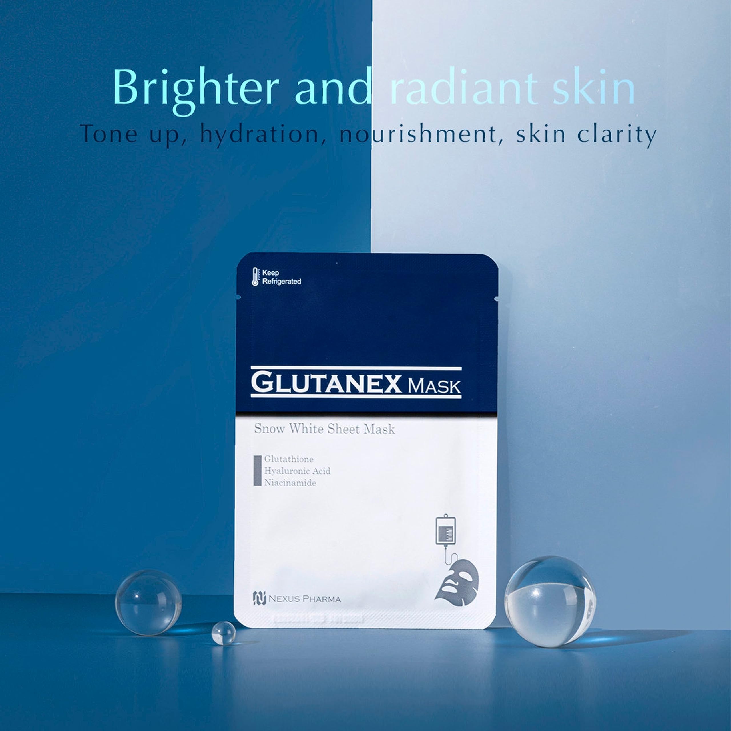 Glutanex Snow White Mask after use leaves refreshed skin with a subtle glow