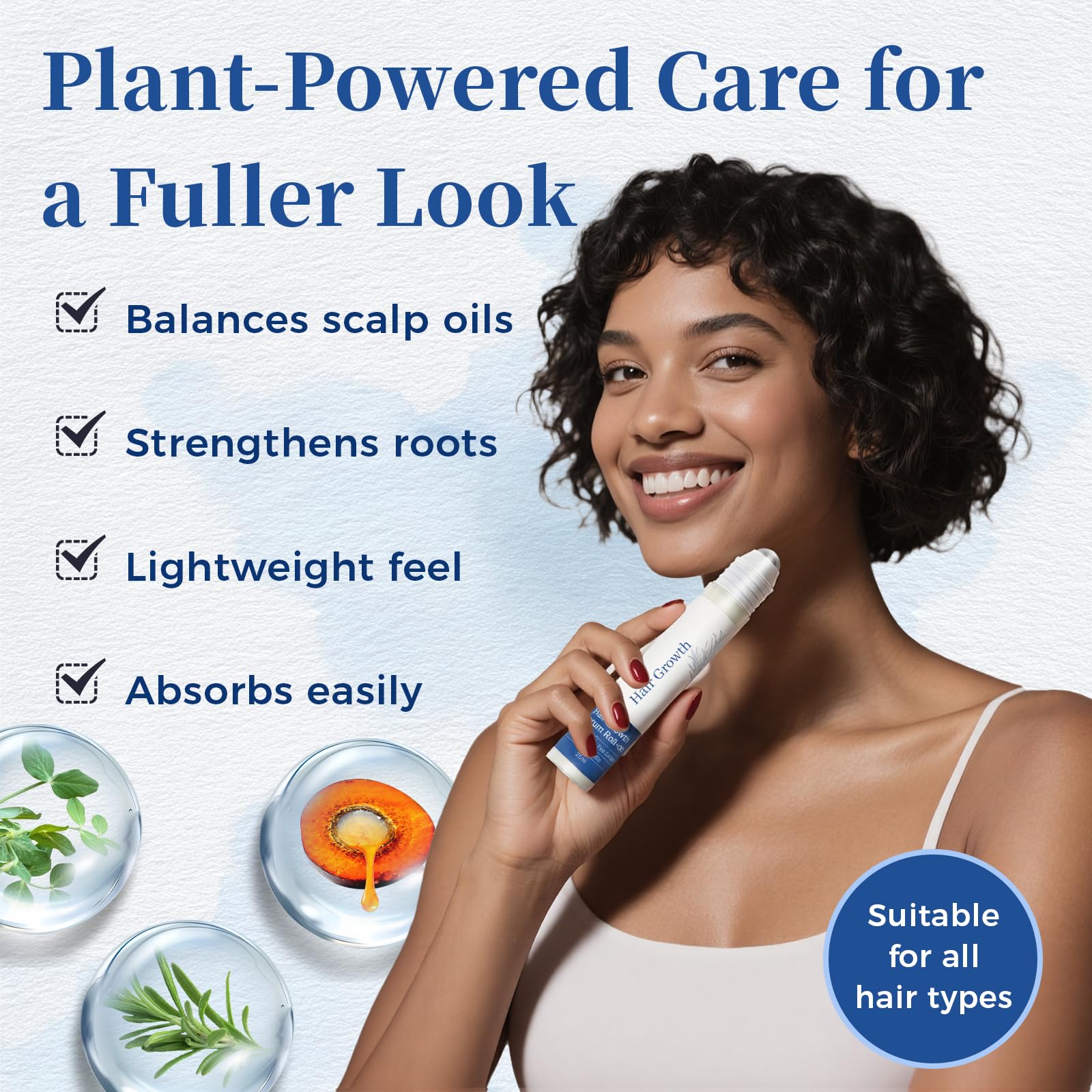 Gluvelessia roll-on highlights ginger root oil for scalp refreshment
