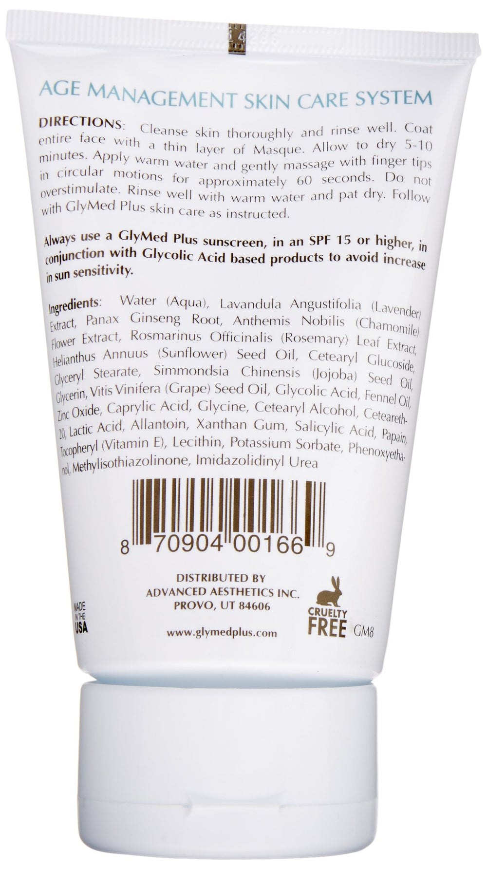 GlyMed Plus Age Management Exfoliant Masque packaging highlights compact, store-friendly design for home routines.