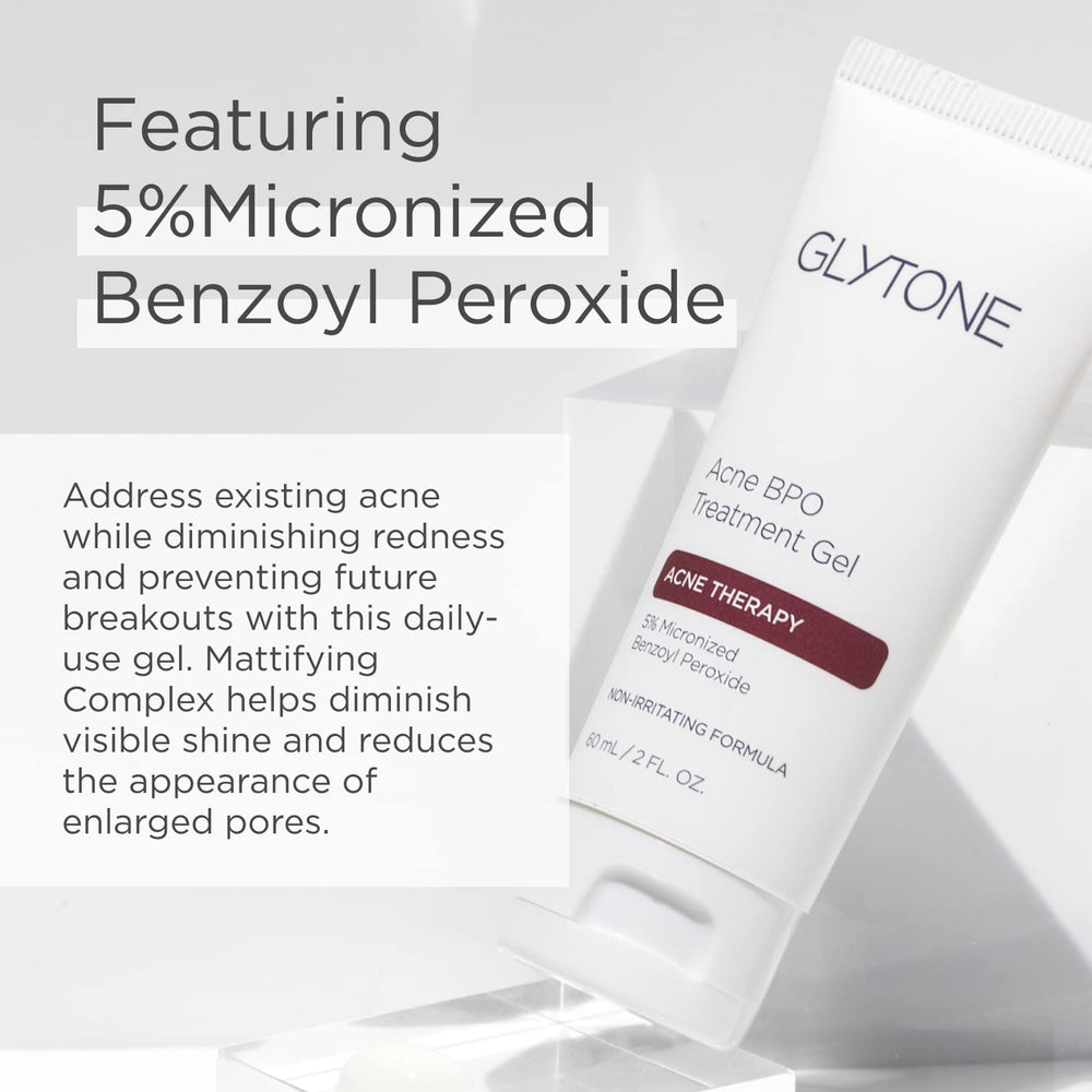 Glytone Acne BPO penetration close-up highlights deep pore action.