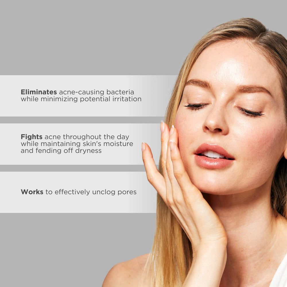 Glytone Acne BPO hydrating gel texture shown without white cast.