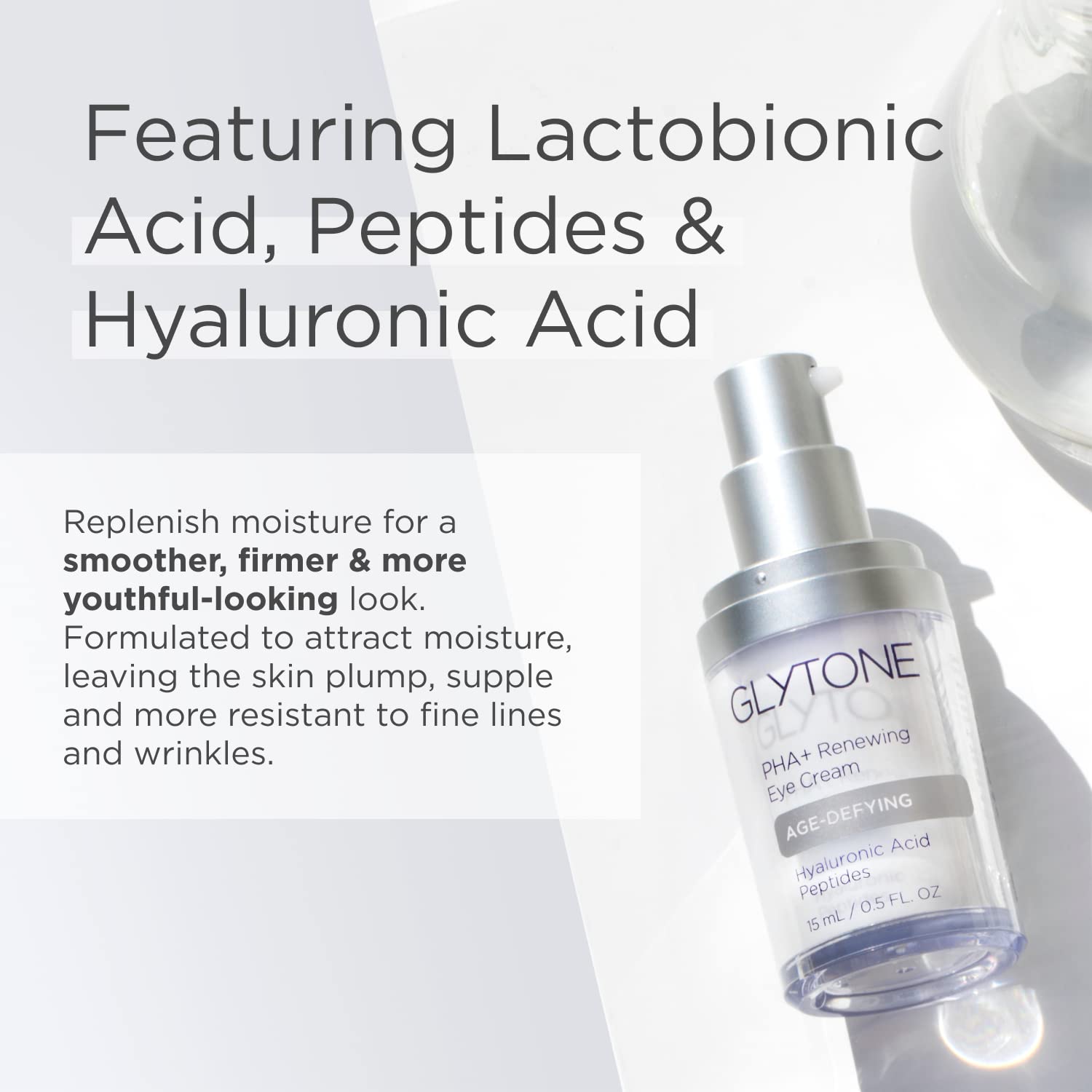 Applying Glytone Eye Cream under the eye for a refreshed look.