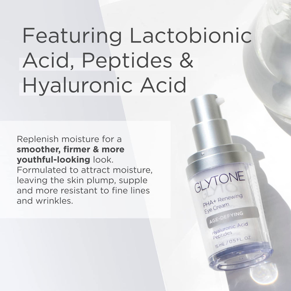 Applying Glytone Eye Cream under the eye for a refreshed look.