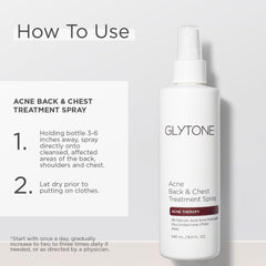 Glytone bacne spray centella asiatica ingredient supports gentle skin renewal.