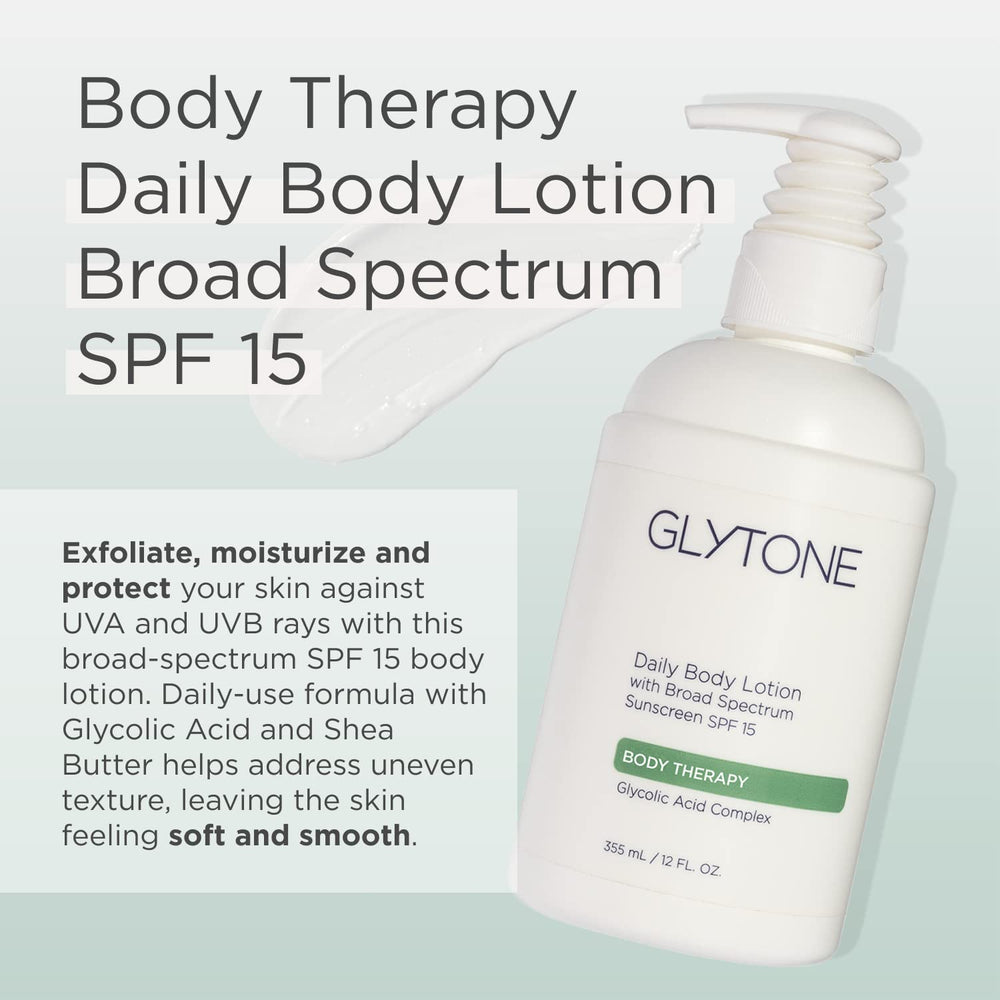 GLYTONE lotion close-up texture highlighting glycolic exfoliation for refined skin