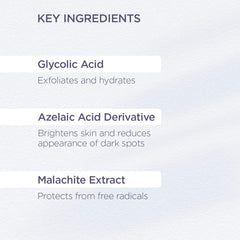 GLYTONE Enhance Brightening Solution on cotton pad for gentle daily exfoliation.