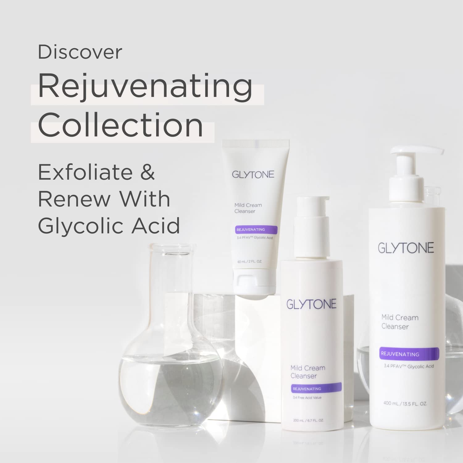 GLYTONE Mild Gel Exfoliating Cleanser Glycolic acid focus with 4.7% free acid.