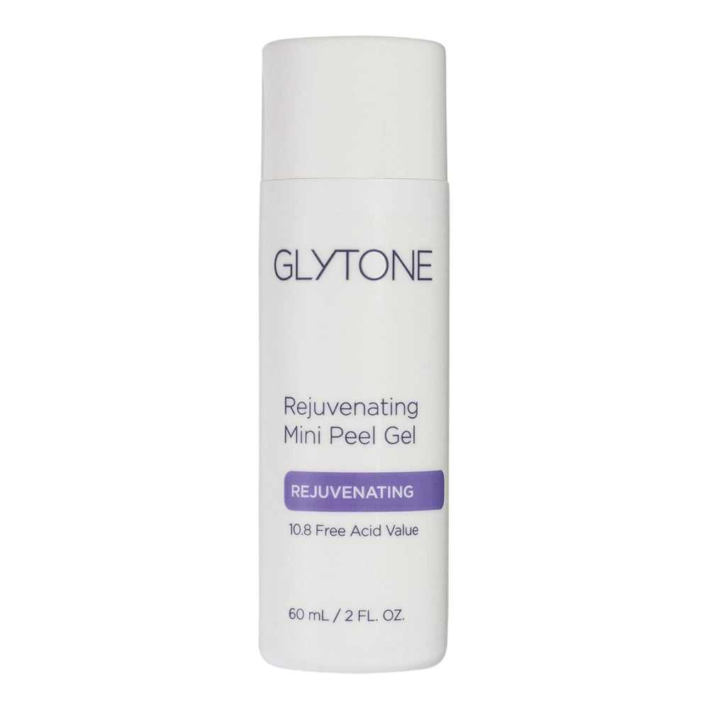 GLYTONE mini peel gel bottle closeup for at-home exfoliation