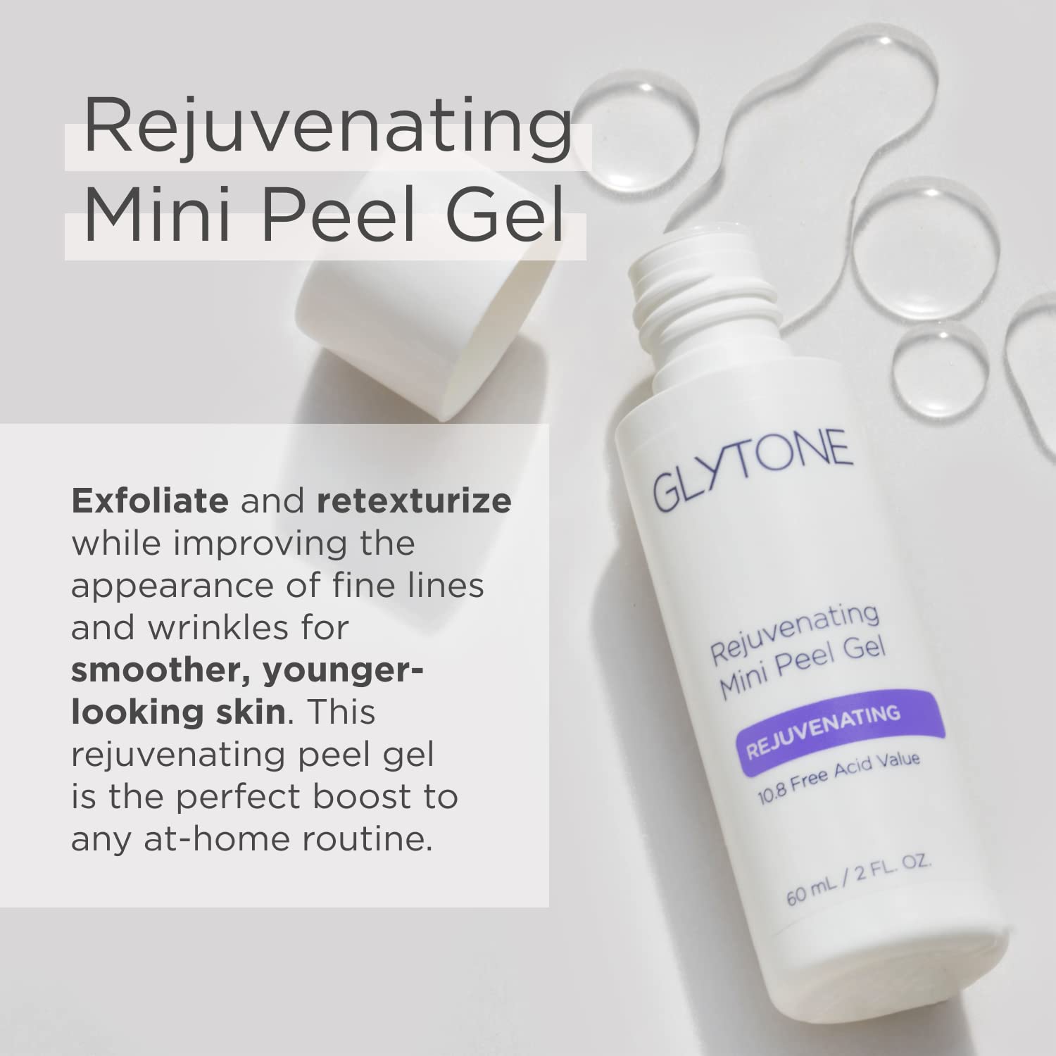 Glytone mini peel gel spread on skin for renewed texture