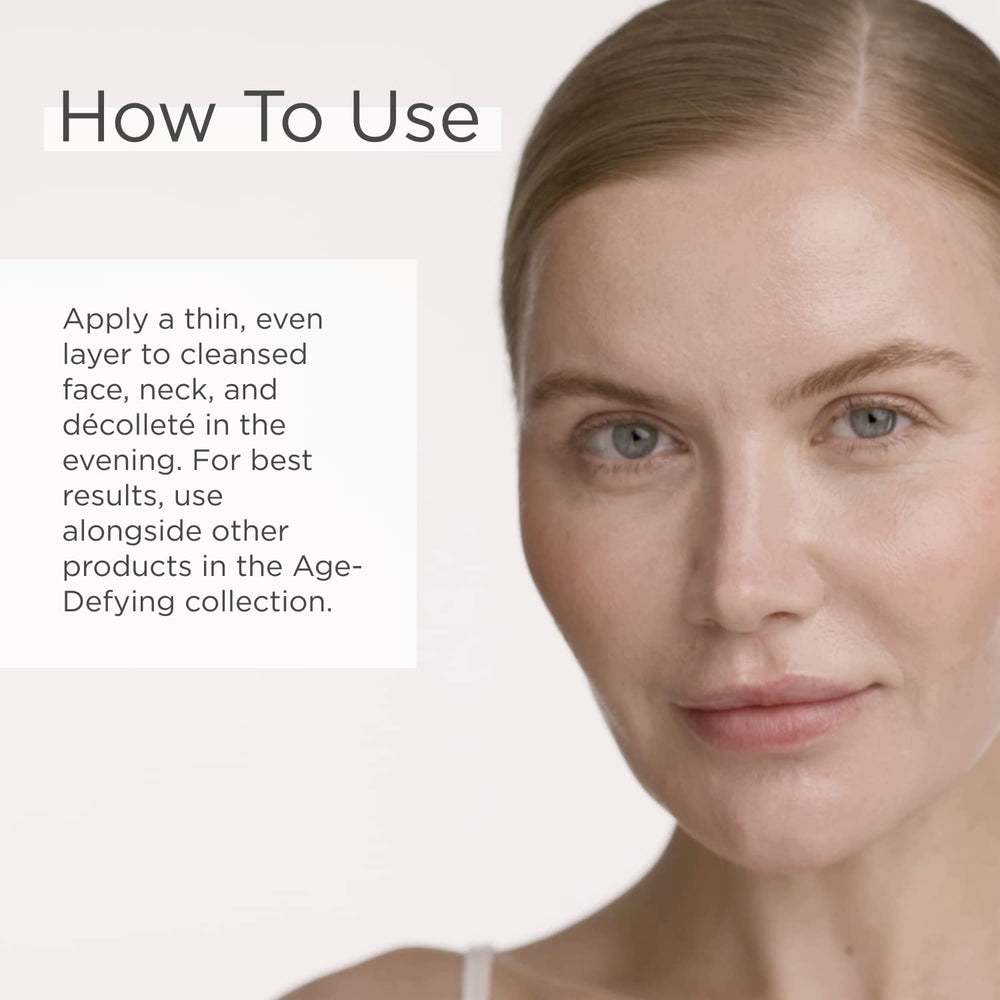Glytone Peptide+ Overnight Restorative Cream applied to the face for gentle nightly renewal.
