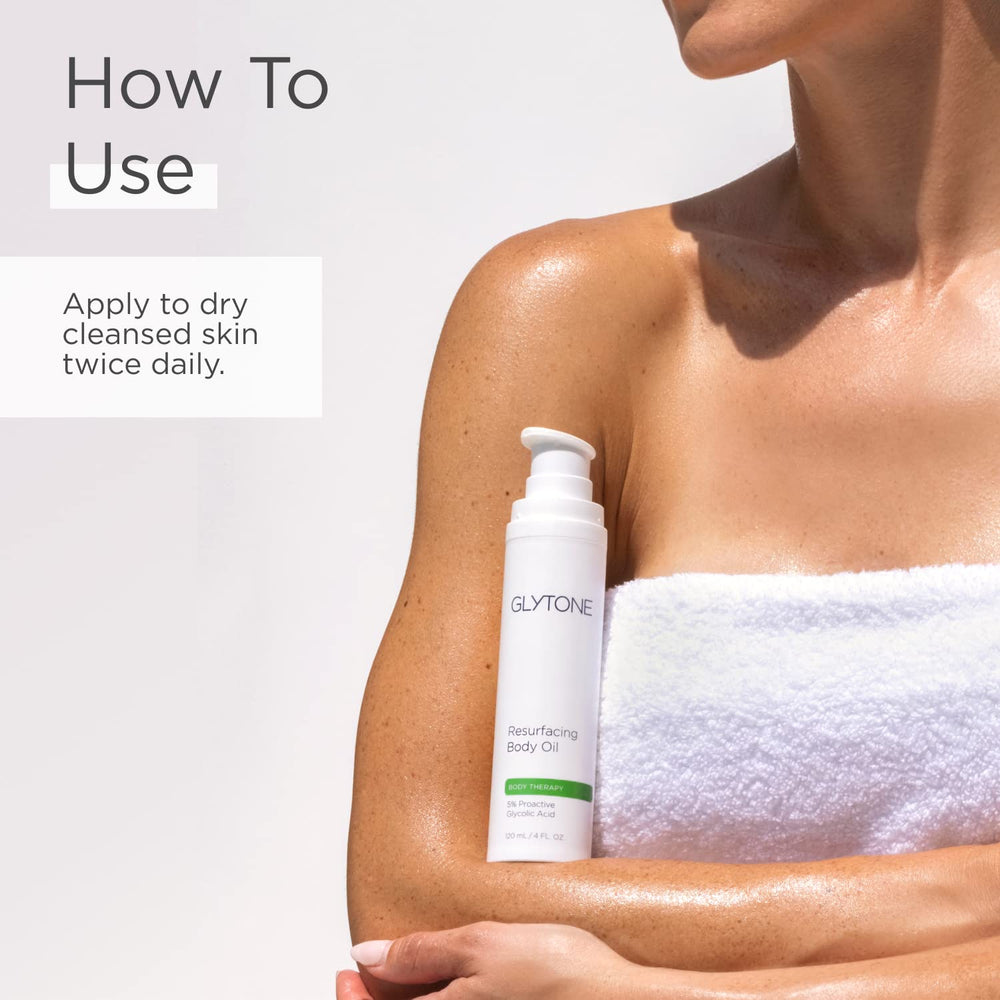 Glytone Resurfacing Body Oil absorption - absorbs quickly for KP-prone areas.