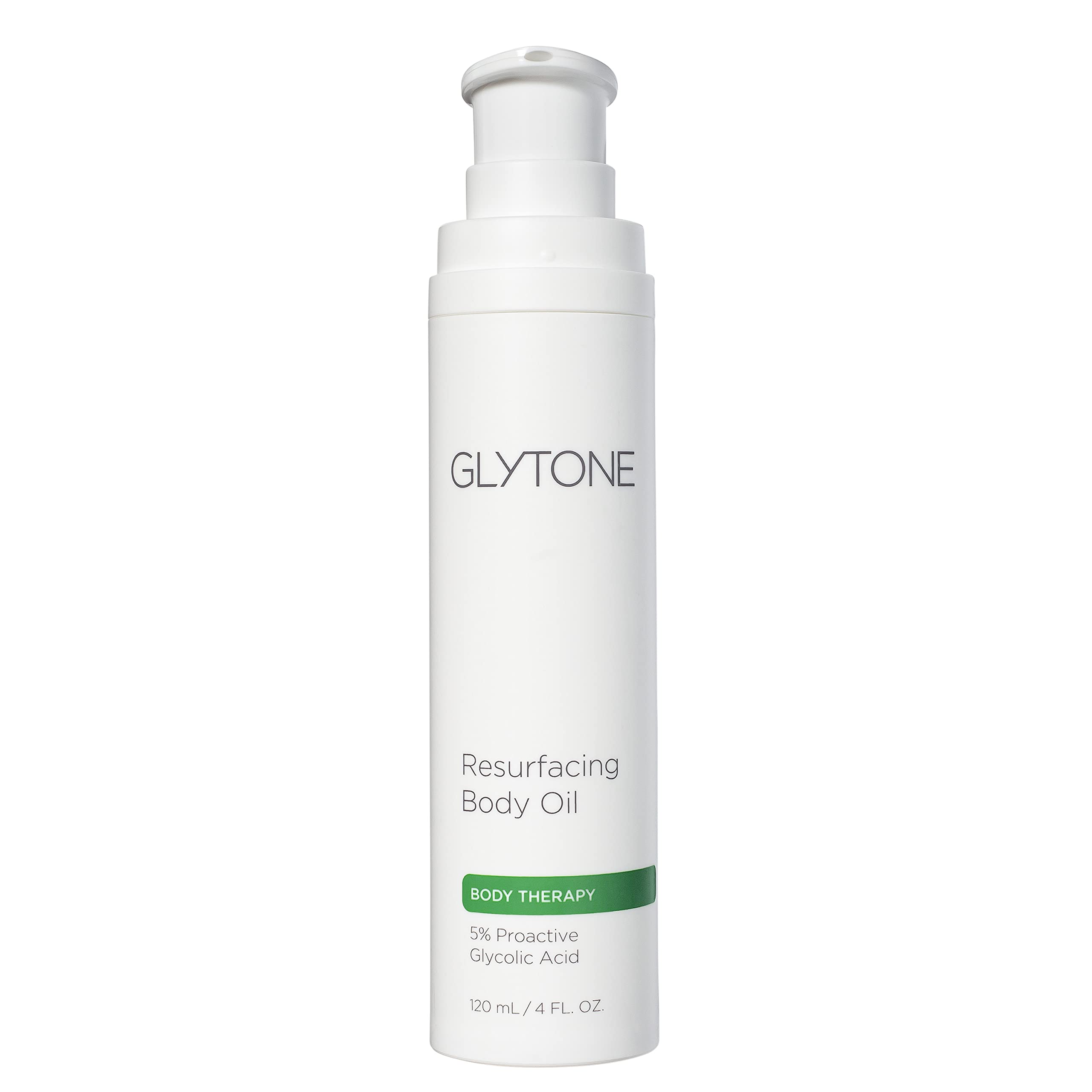 Glytone Resurfacing Body Oil bottle - unscented hydration for dry skin.