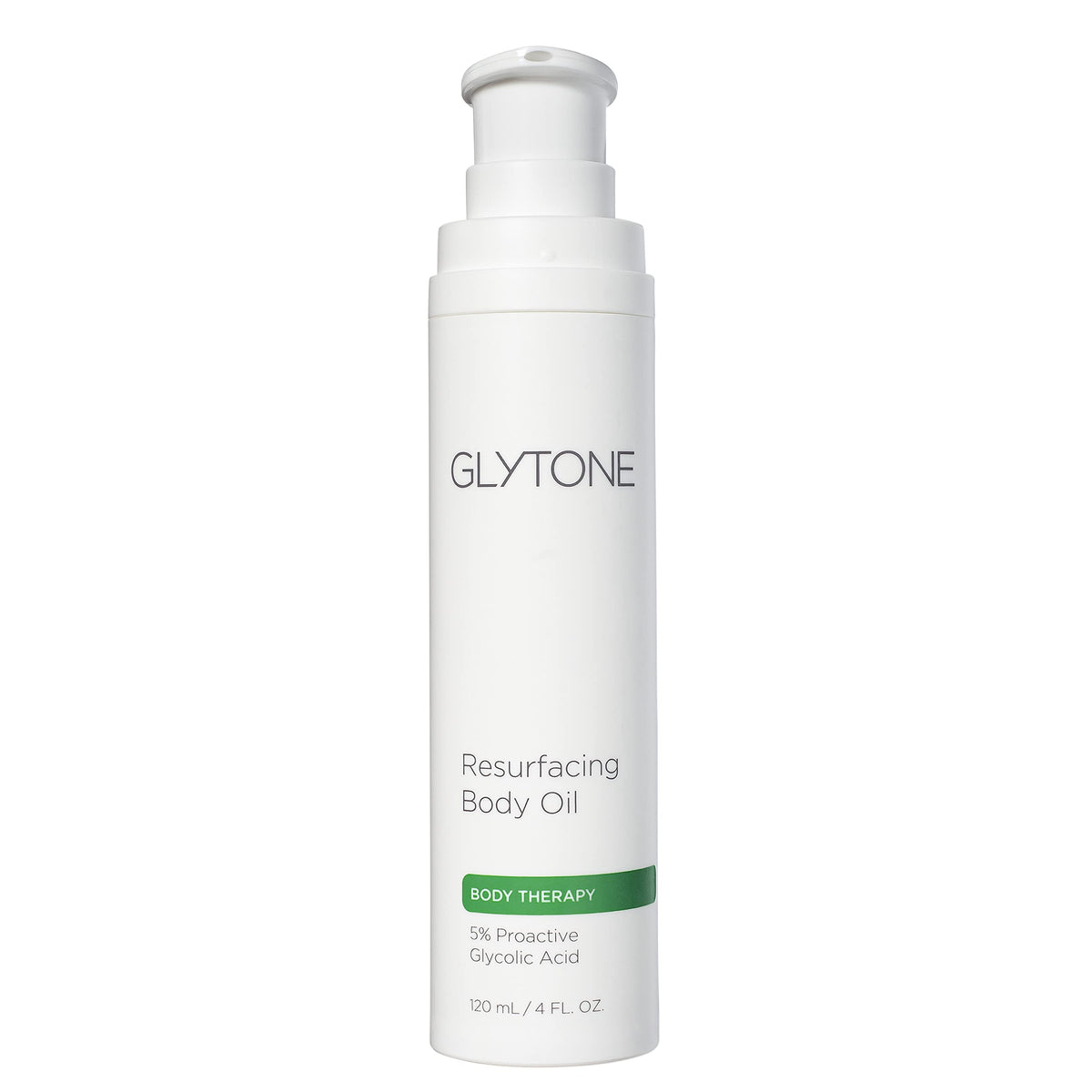 Glytone Resurfacing Body Oil bottle - unscented hydration for dry skin.