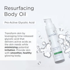 Glytone Resurfacing Body Oil texture close-up - lightweight, non-greasy hydration.