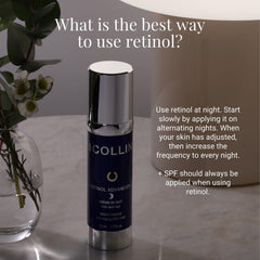 Dab of G.M. COLLIN Retinol Advanced+ Night Cream on cheek for gentle nightly application